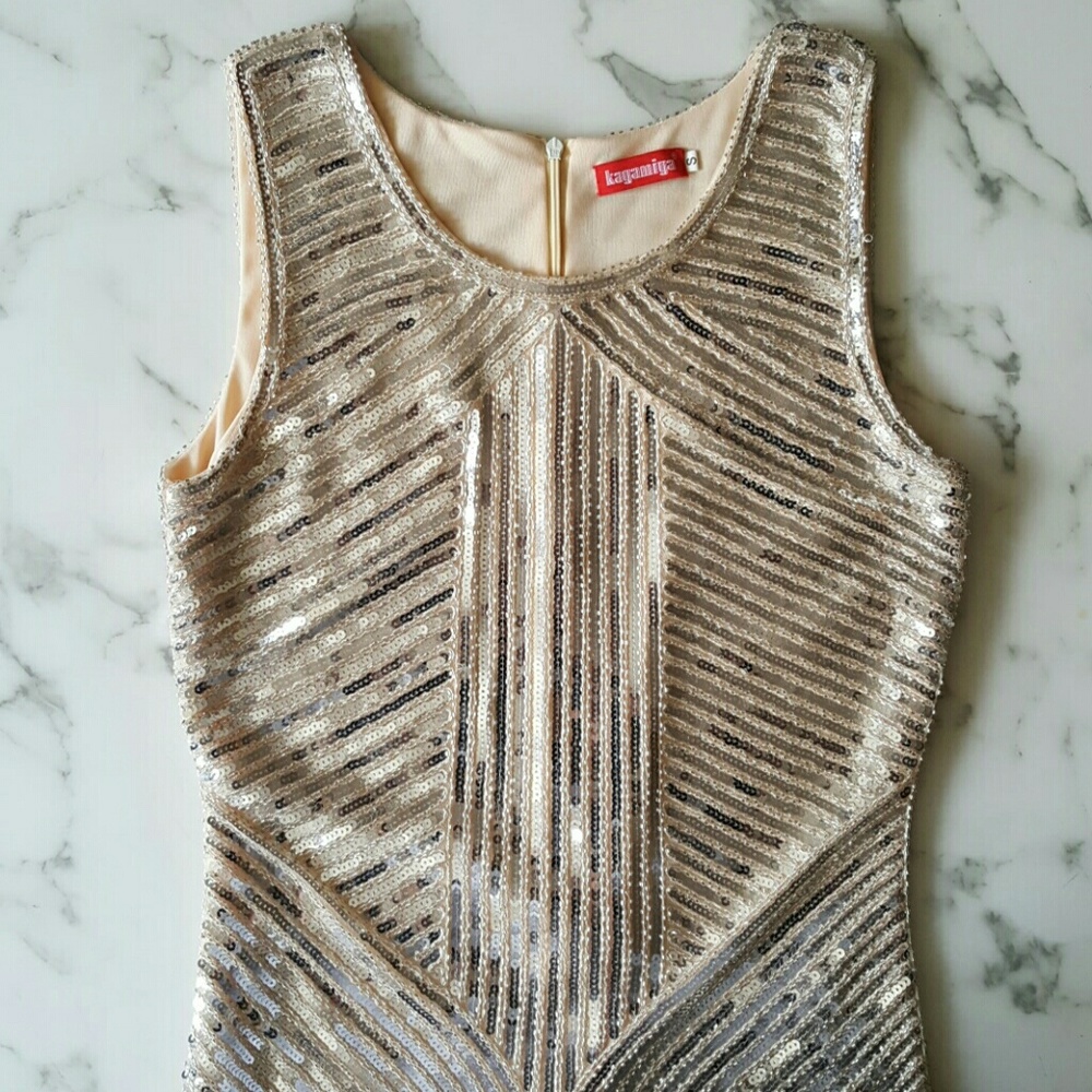 Kayamiya Beaded Sequin Dress